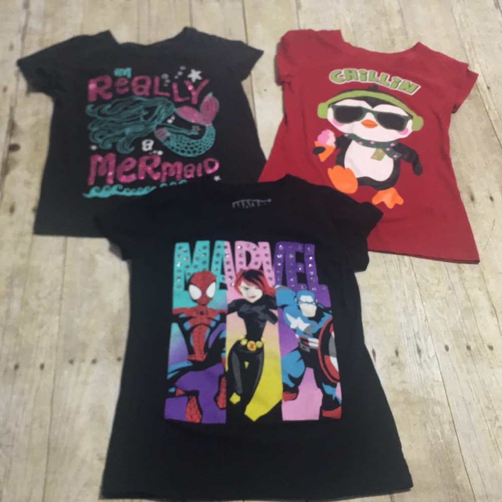 Lot of girls size 7/8 sparkle tees! EUC